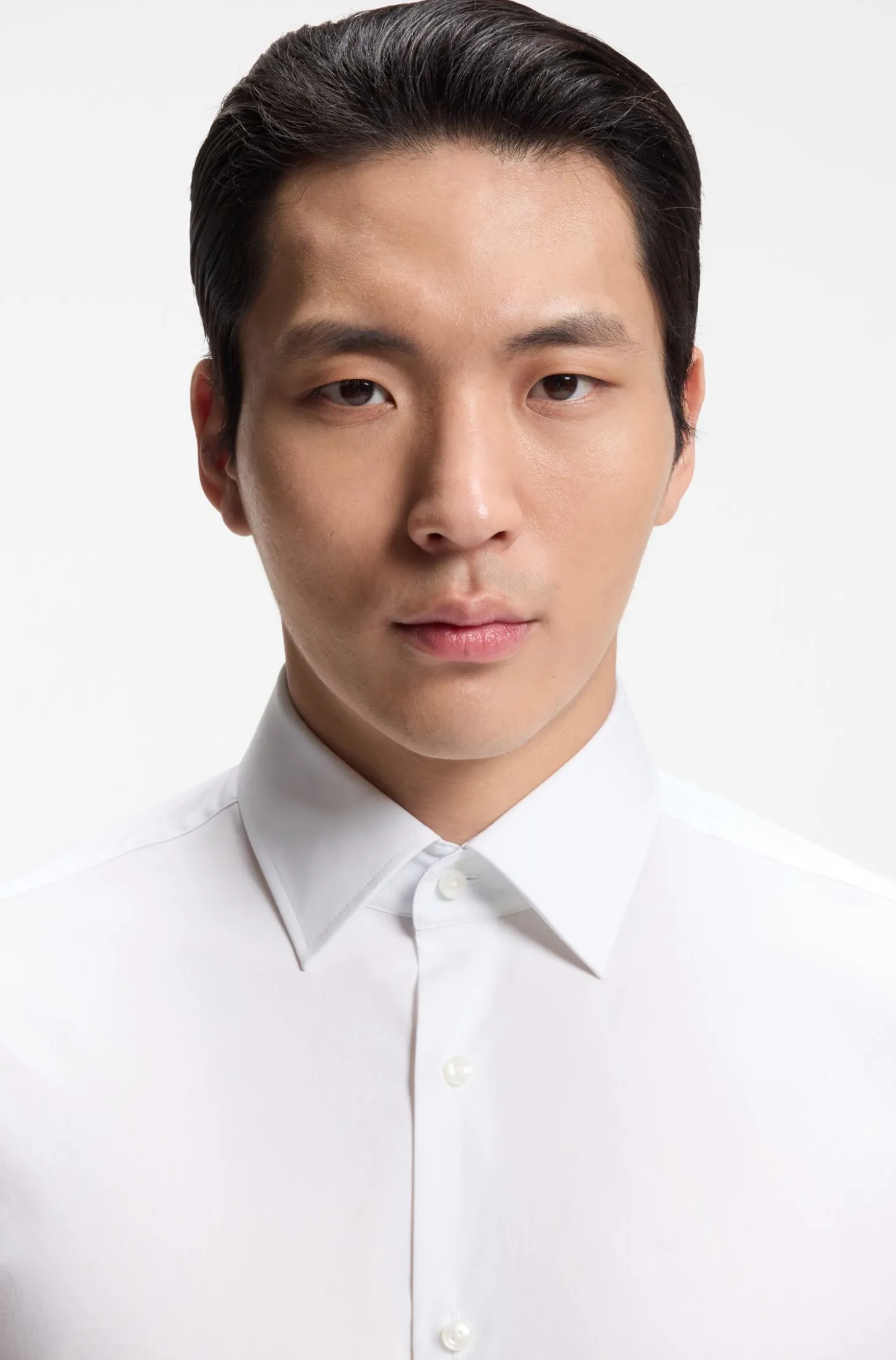 Regular-fit shirt in easy-iron stretch cotton