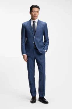 Regular-fit shirt in easy-iron stretch cotton