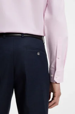 Regular-fit shirt in easy-iron stretch-cotton dobby