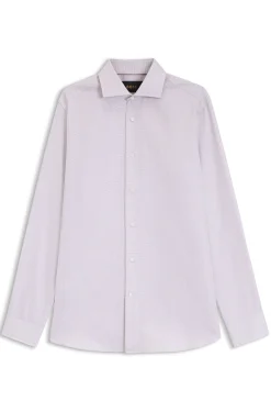 Regular-fit shirt in fine-striped Italian-made cotton