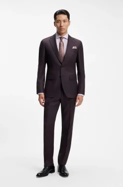 Regular-fit shirt in fine-striped Italian-made cotton