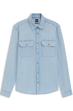 Regular-fit shirt in indigo denim