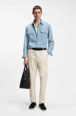 Regular-fit shirt in indigo denim