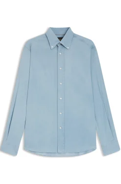 Regular-fit shirt in Italian-made denim