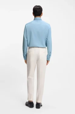 Regular-fit shirt in Italian-made denim