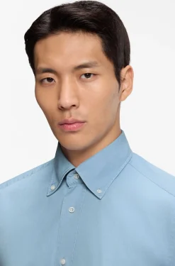 Regular-fit shirt in Italian-made denim
