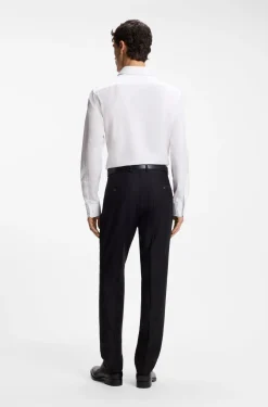 Regular-fit shirt in Italian-made cotton poplin