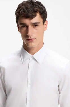 Regular-fit shirt in Italian-made cotton poplin