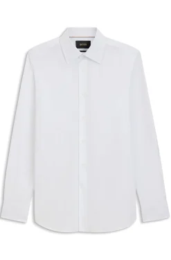 Regular-fit shirt in Italian-made cotton poplin