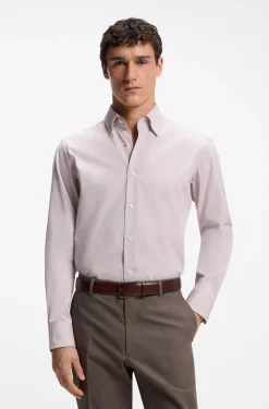 Regular-fit shirt in Italian-made cotton