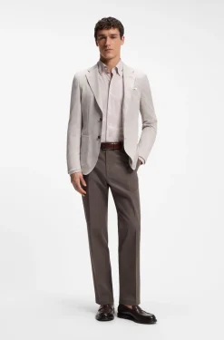 Regular-fit shirt in Italian-made cotton