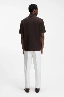 Regular-fit shirt in knitted cotton