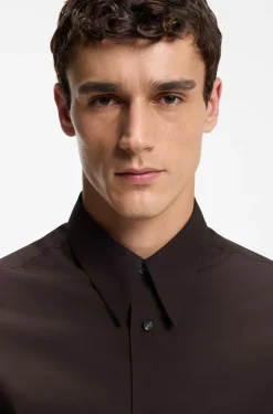 Regular-fit shirt in lightweight merino wool