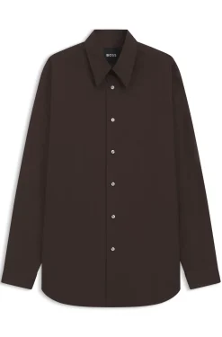 Regular-fit shirt in lightweight merino wool