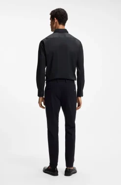 Regular-fit shirt in performance-stretch twill