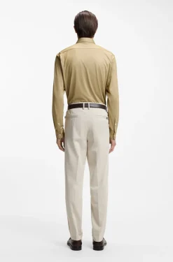 Regular-fit shirt in performance-stretch Oxford jersey