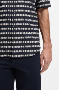Regular-fit shirt in printed cotton poplin
