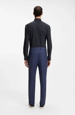 Regular-fit shirt in printed performance-stretch jersey