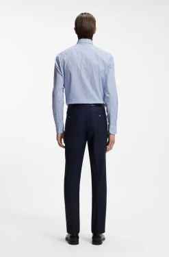 Regular-fit shirt in printed stretch cotton