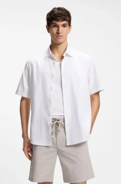 Regular-fit shirt in soft-washed Oxford cotton