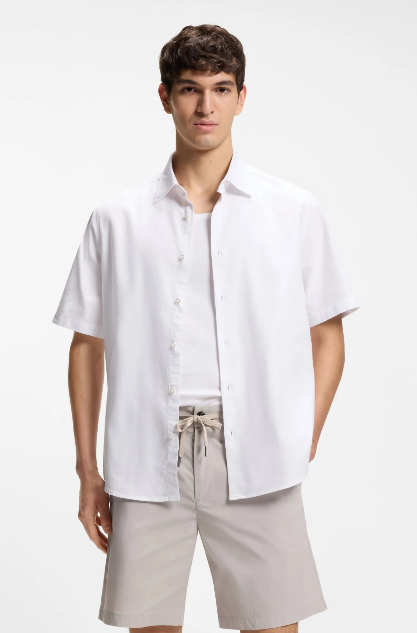 Regular-fit shirt in soft-washed Oxford cotton