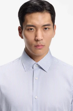 Regular-fit shirt in striped easy-iron cotton