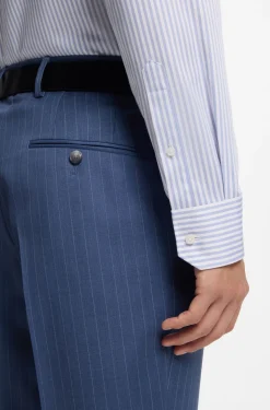 Regular-fit shirt in striped easy-iron cotton