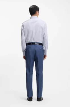 Regular-fit shirt in striped easy-iron cotton