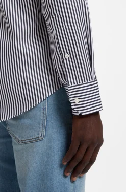 Regular-fit shirt in striped easy-iron cotton