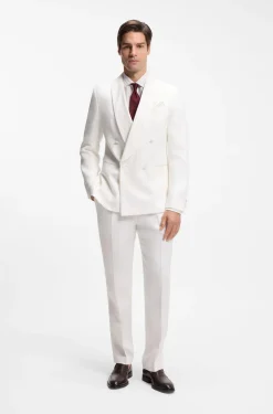 Regular-fit shirt in striped linen