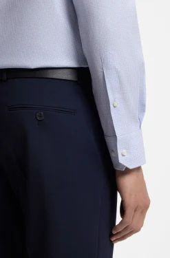 Regular-fit shirt in structured stretch cotton