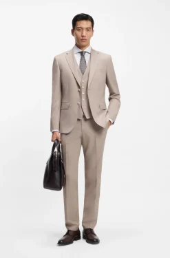 Regular-fit shirt in structured Italian-made cotton