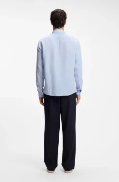Regular-fit shirt in washed linen