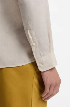Regular-fit shirt in washed linen