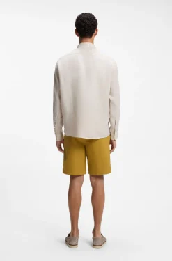 Regular-fit shirt in washed linen
