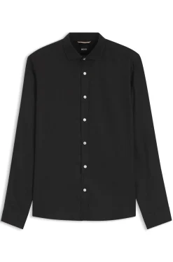 Regular-fit shirt in washed linen