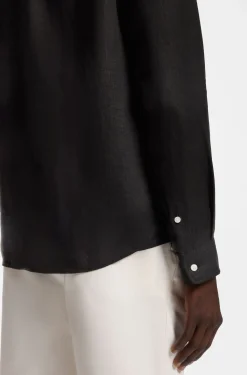 Regular-fit shirt in washed linen