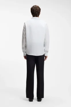 Regular-fit shirt in washed linen