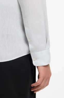 Regular-fit shirt in washed linen