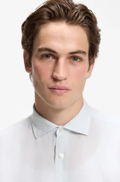 Regular-fit shirt in washed linen