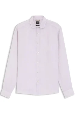 Regular-fit shirt in washed linen