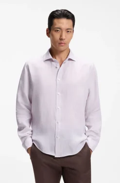 Regular-fit shirt in washed linen
