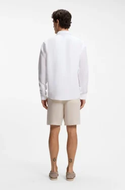 Regular-fit shirt in washed linen