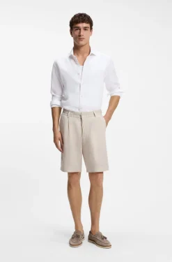 Regular-fit shirt in washed linen