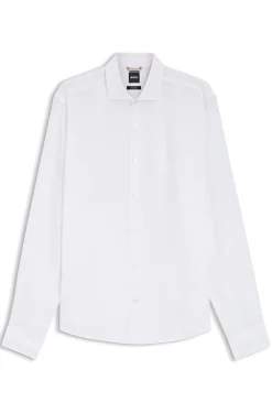 Regular-fit shirt in washed linen