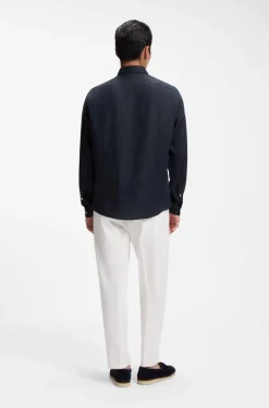 Regular-fit shirt in washed linen