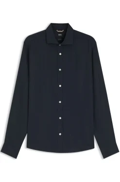 Regular-fit shirt in washed linen