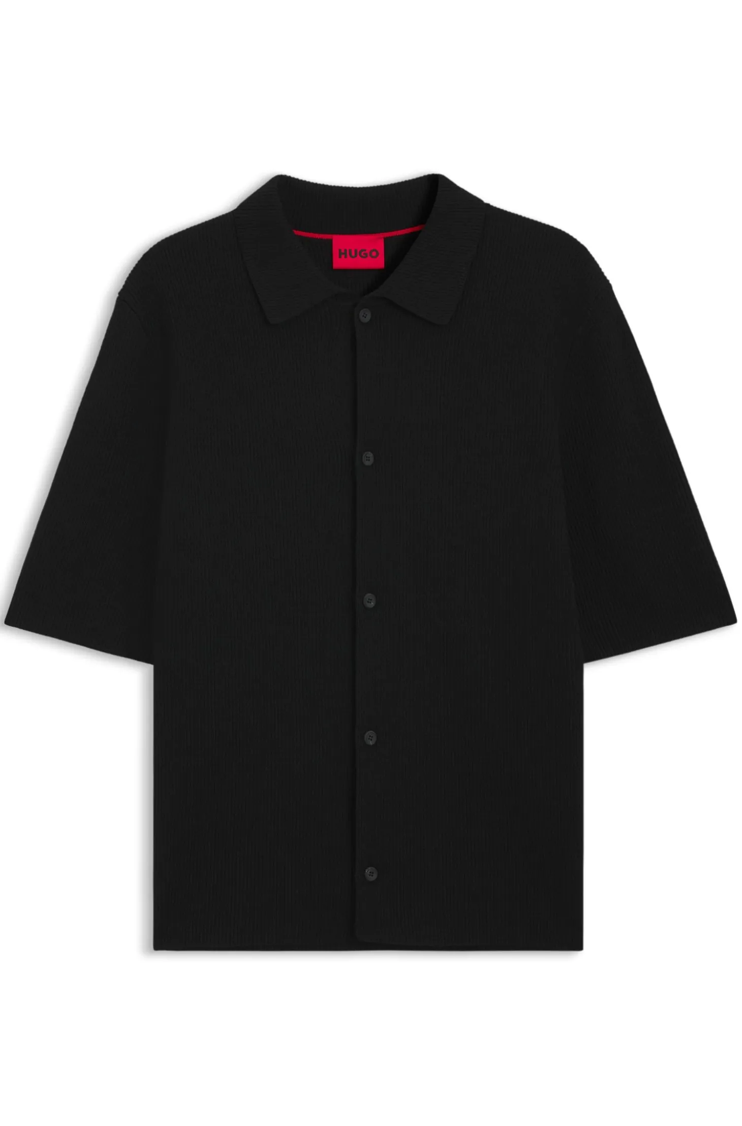 Regular-fit shirt with ribbed structure