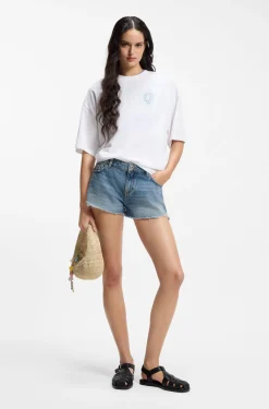 Regular-fit shorts in blue denim