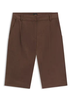 Regular-fit shorts in faux suede with front pleats